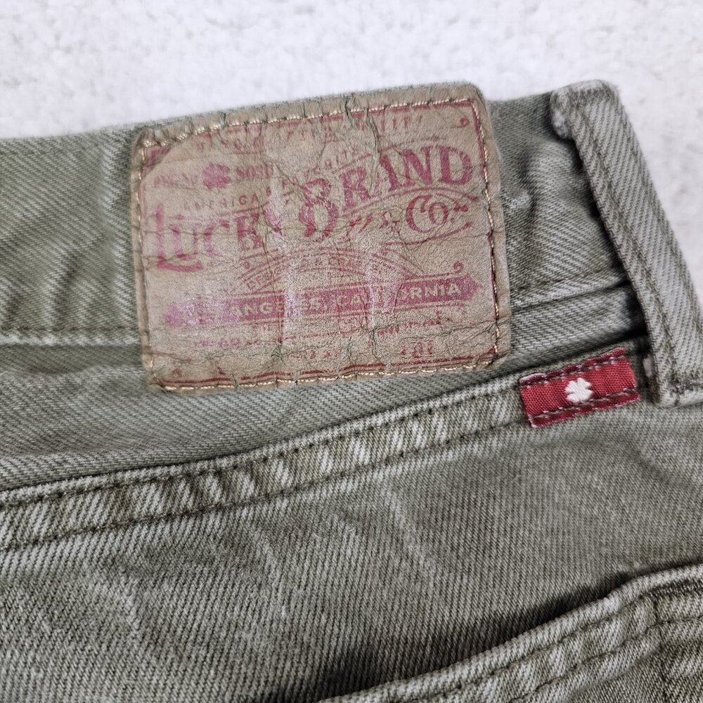 Lucky Brand Jeans Men 29x32 Elko Grape Leaf Green Denim 221 Straight Retro‎ - Picture 16 of 16
